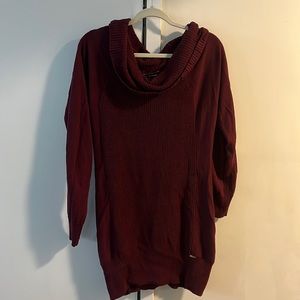 Bebe burgundy cowl neck sweater dress